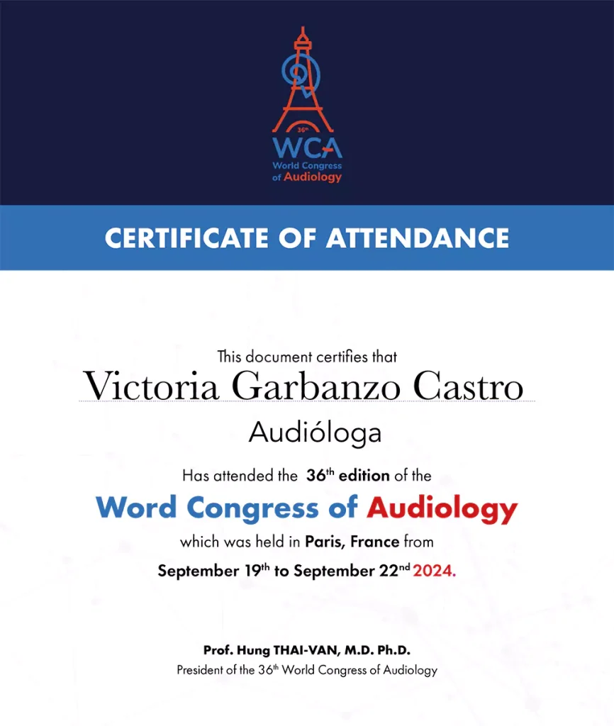 WCA certificate of attendance